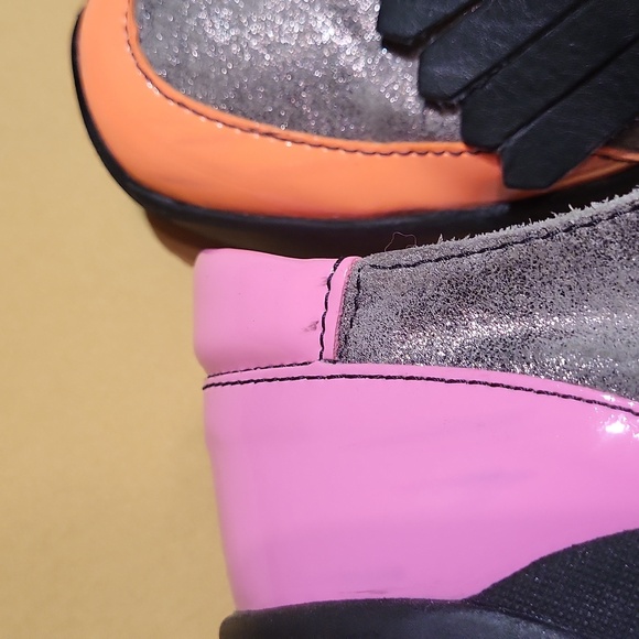 Wonders Platform Loafers Shoes Slip-ons Spain / Sz 5 / Neon orange/pink, black - Picture 17 of 17